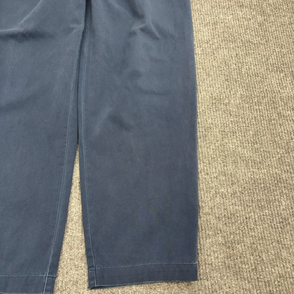 VTG Tommy Hilfiger Pants Mens 36x32 Blue Cotton Pleated‎ Chinos Casual Preppy